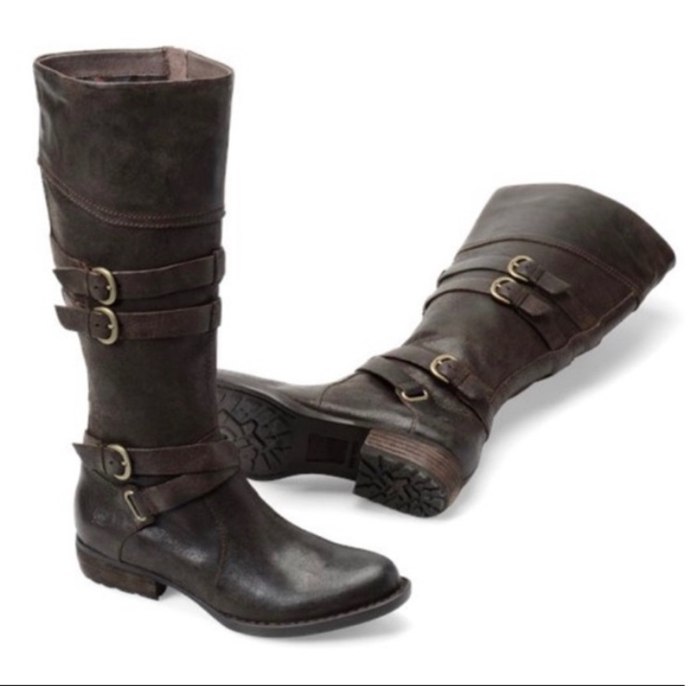 born ODOM brown leather boots size 8.5